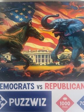 PuzzWiz Democrats vs Republicans 1000 Piece Jigsaw Puzzle (70x50 cm) New Sealed